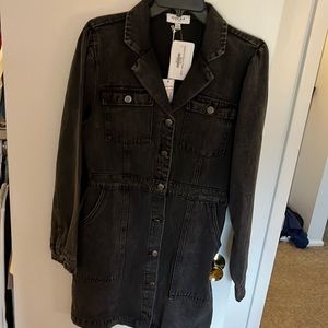 Black Jean long-sleeve dress